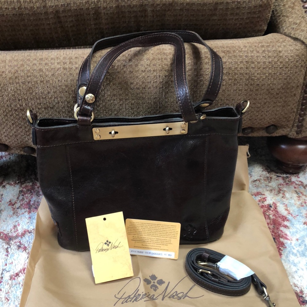 Patricia Nash Distressed Vintage shoulder/crossbody bag In Chocolate